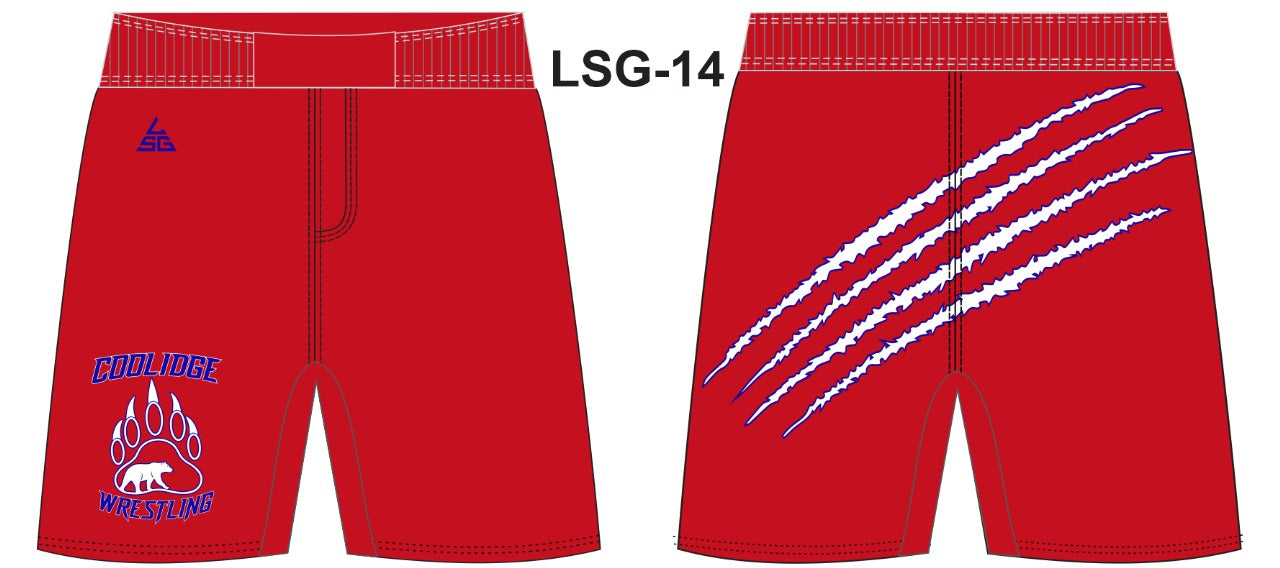 Coolidge Wrestling Fight Shorts - Red