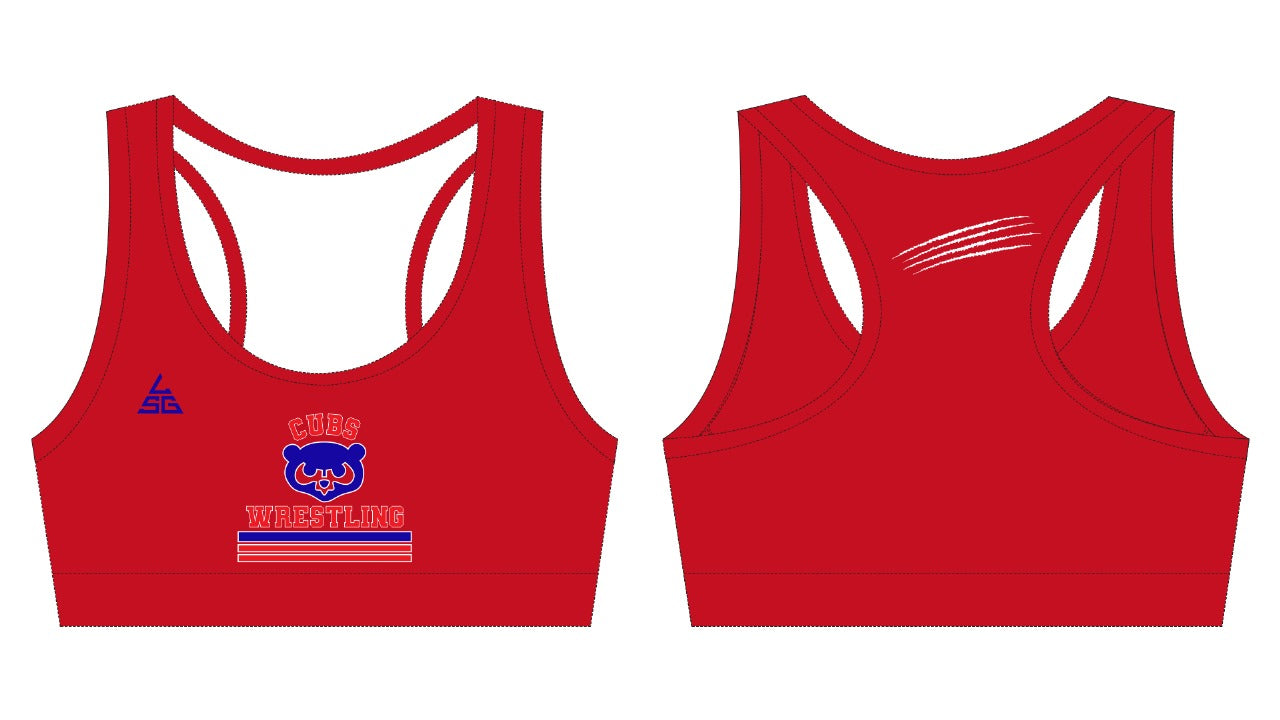 Cubs Wrestling Sports Bra - Red