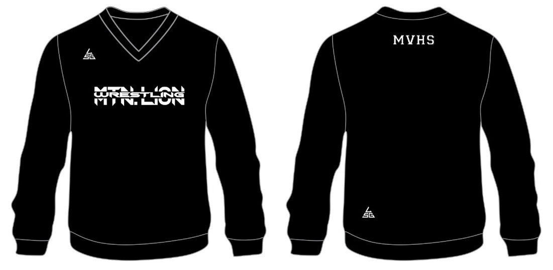 Mtn. Lion Wrestling V-Neck Sweatshirt (Black)