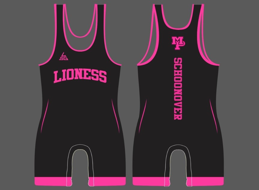 Pride Wrestling Women's Singlet w/ Name - Black & Pink