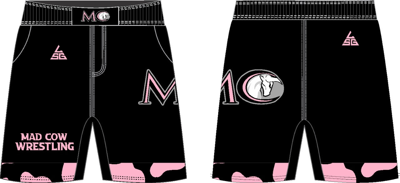 Fear the Cow Wrestling Fight Shorts with Pockets