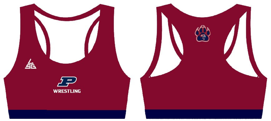 Perry Wrestling Sports Bra - Cardinal