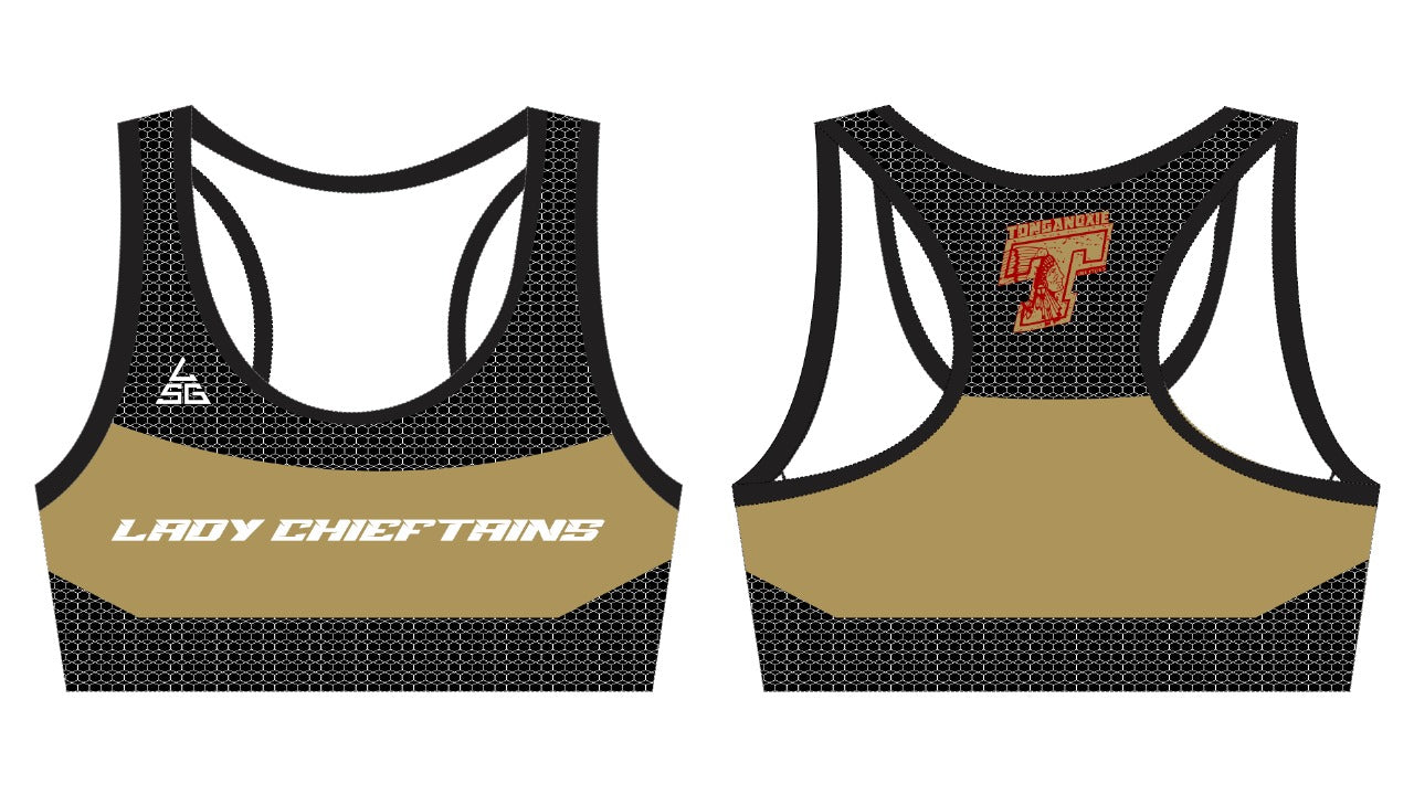 Lady Chieftains Sports Bra - Black & Gold