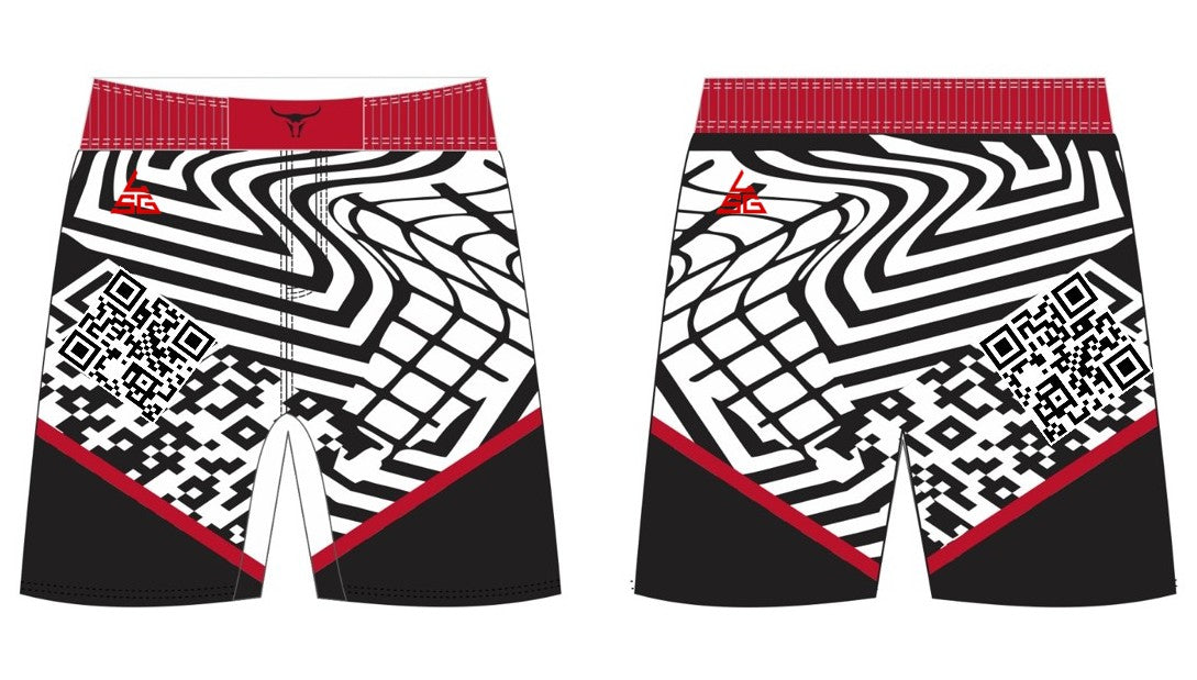 ToroTech Wrestling Club Red Glitch Fight Shorts