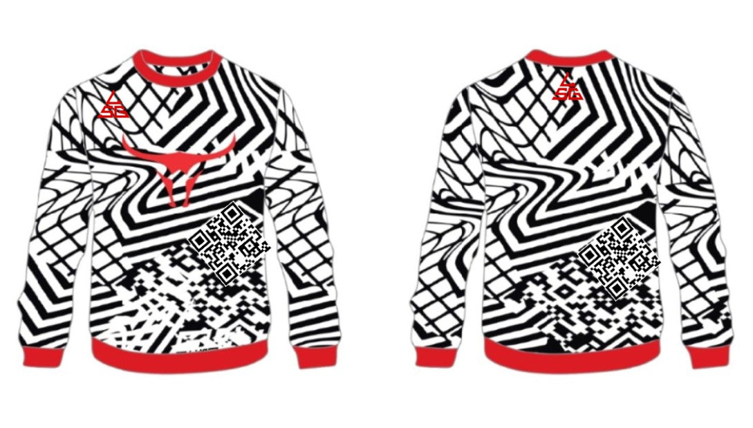 TTWC Red Glitch Crew-Neck Sweatshirt