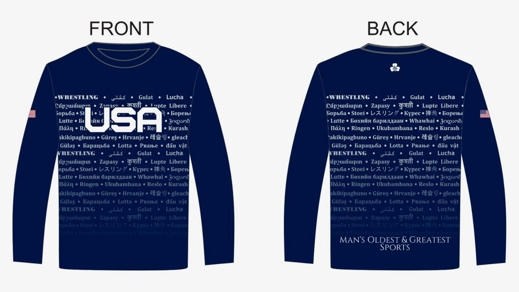 Level Change Wrestling USA Premium International Dri-Fit Long Sleeve Shirt