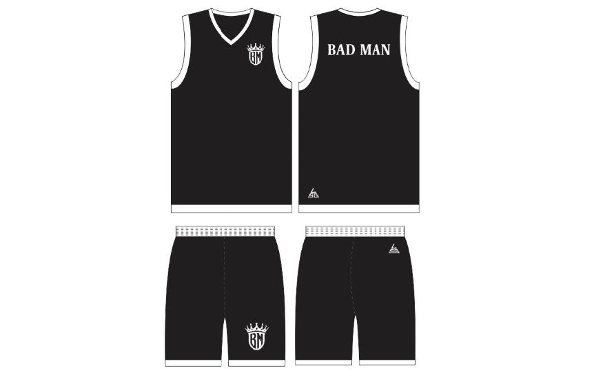 Bad Man Mesh Tank & Shorts - Black & White