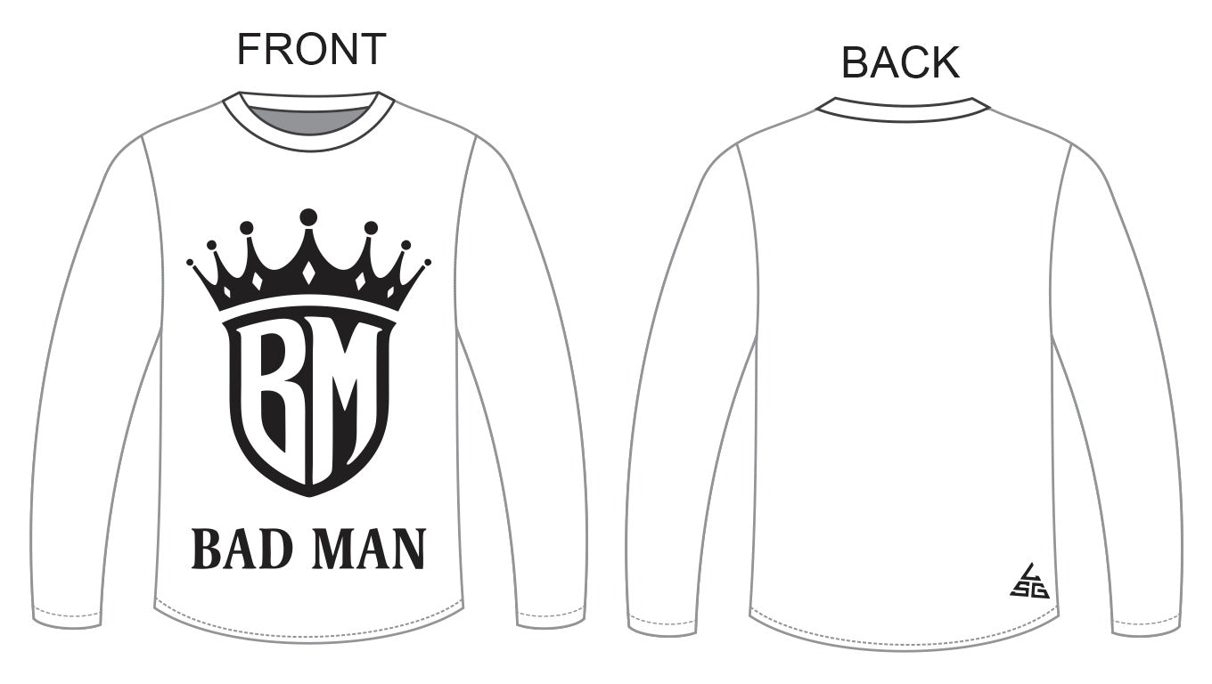 Bad Man DriFit Longsleeve - White & Black