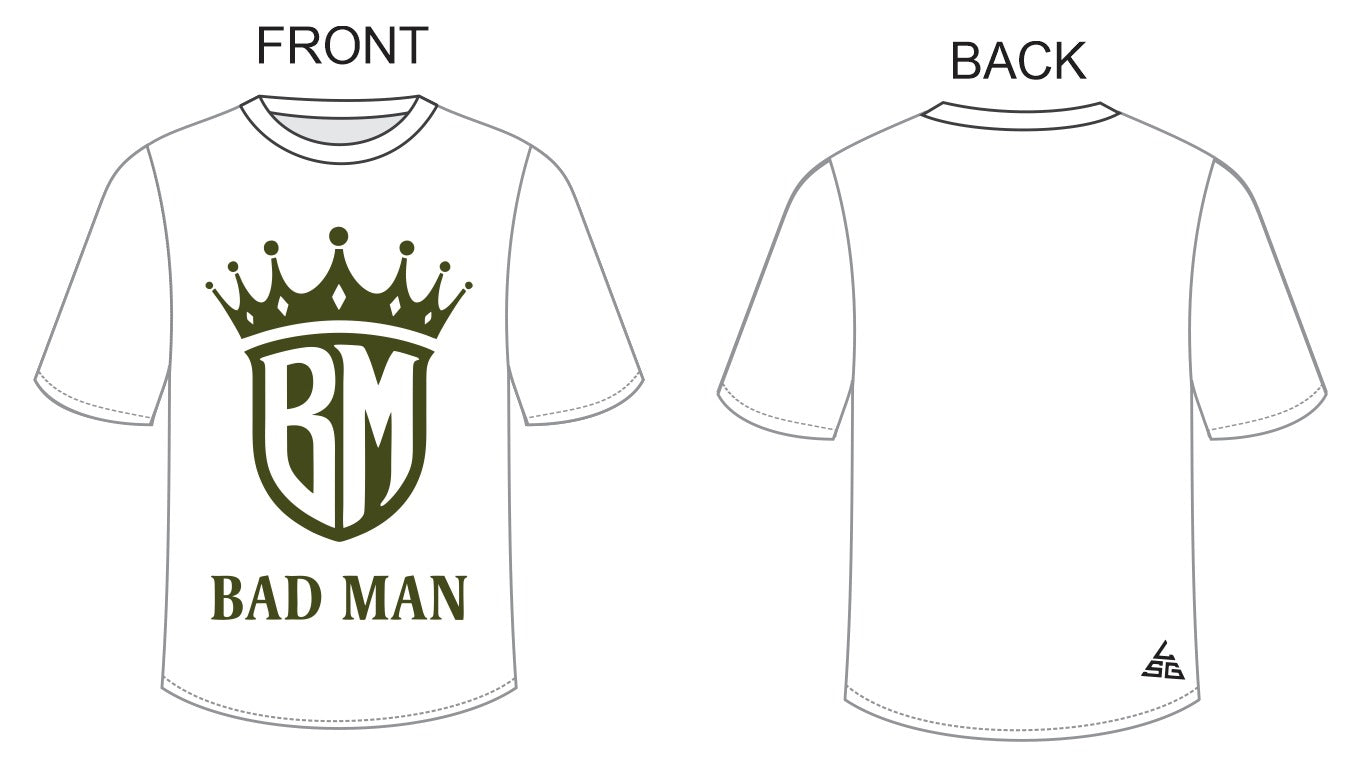 Bad Man T-Shirt - White & Olive