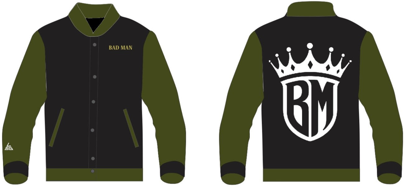 Crowned King Varsity Jacket - Black & White