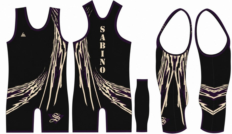 Sabino Wrestling Singlet - Black