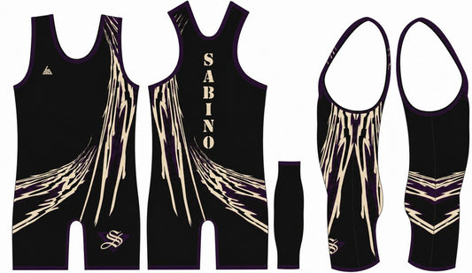 Sabino Wrestling Singlet - Black