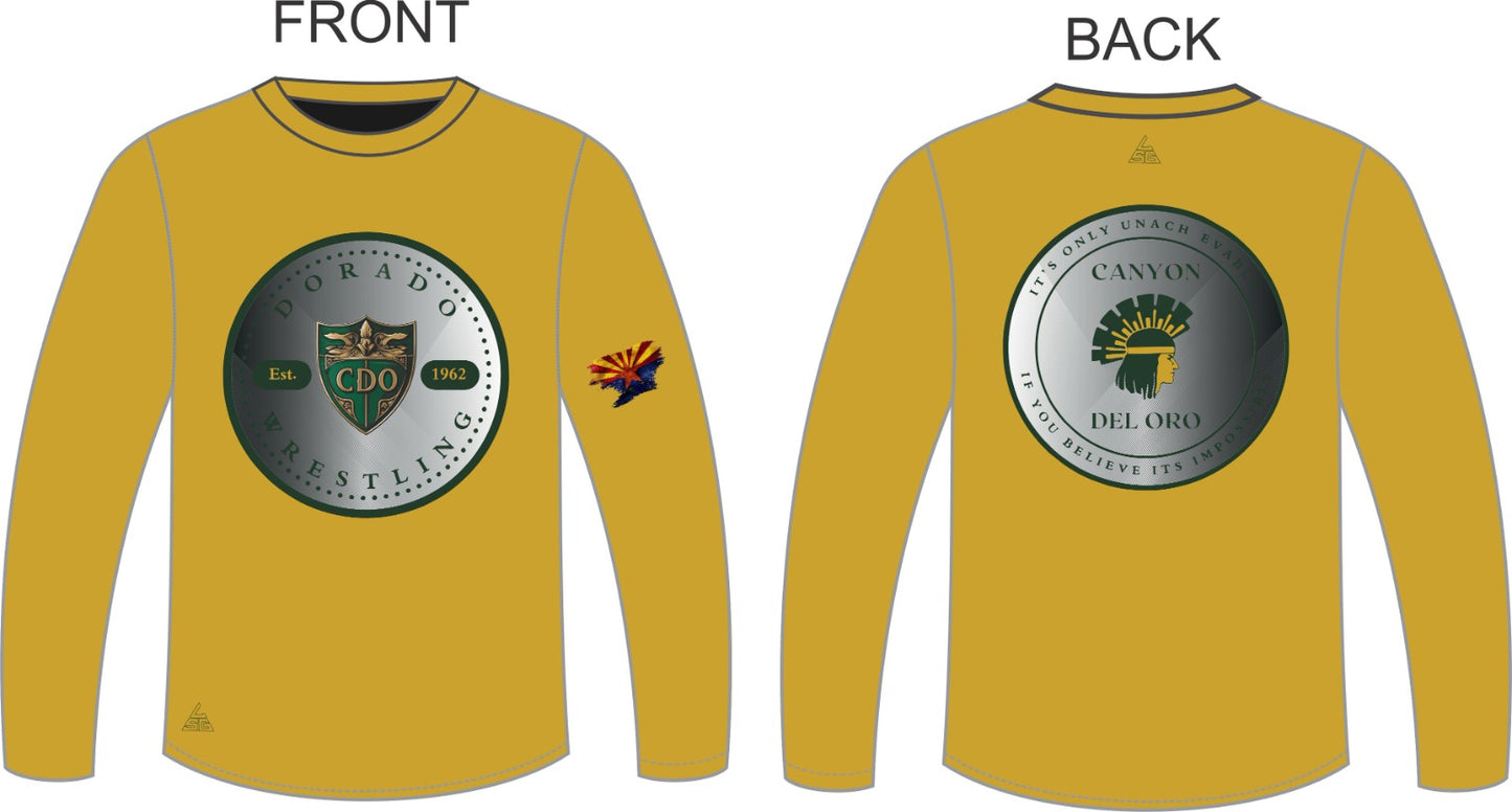 CDO Wrestling Coin Longsleeved Shirt - CDO Yellow