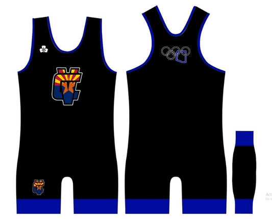 Canyon View Wrestling Singlet - Black - MENS CUT