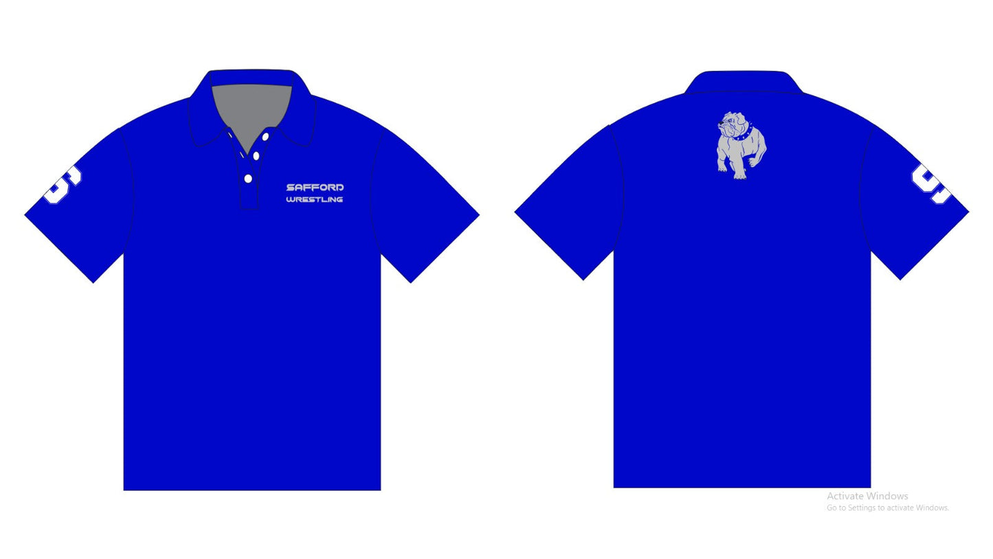 Safford Wrestling Polo Shirt - Blue