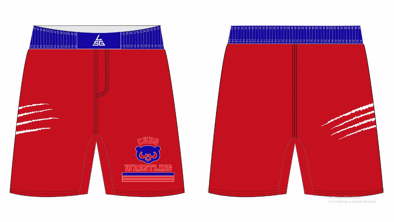 Cubs Wrestling Fight Shorts - Red