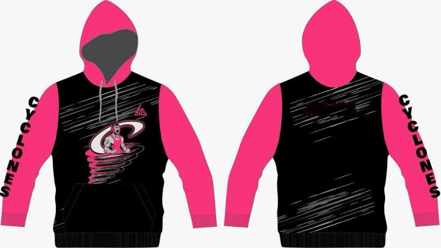 Cyclone Wrestling Hoodie - Dark Pink