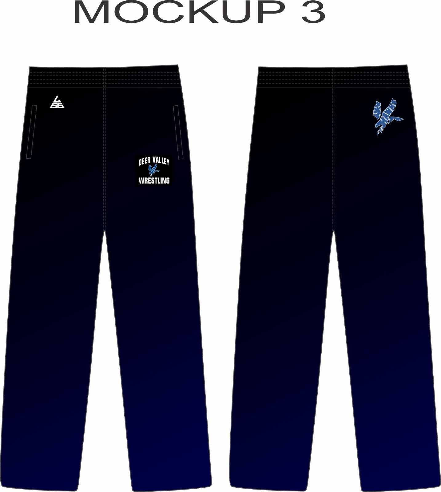 Deer Valley Wrestling Sweatpants (Black to Navy)