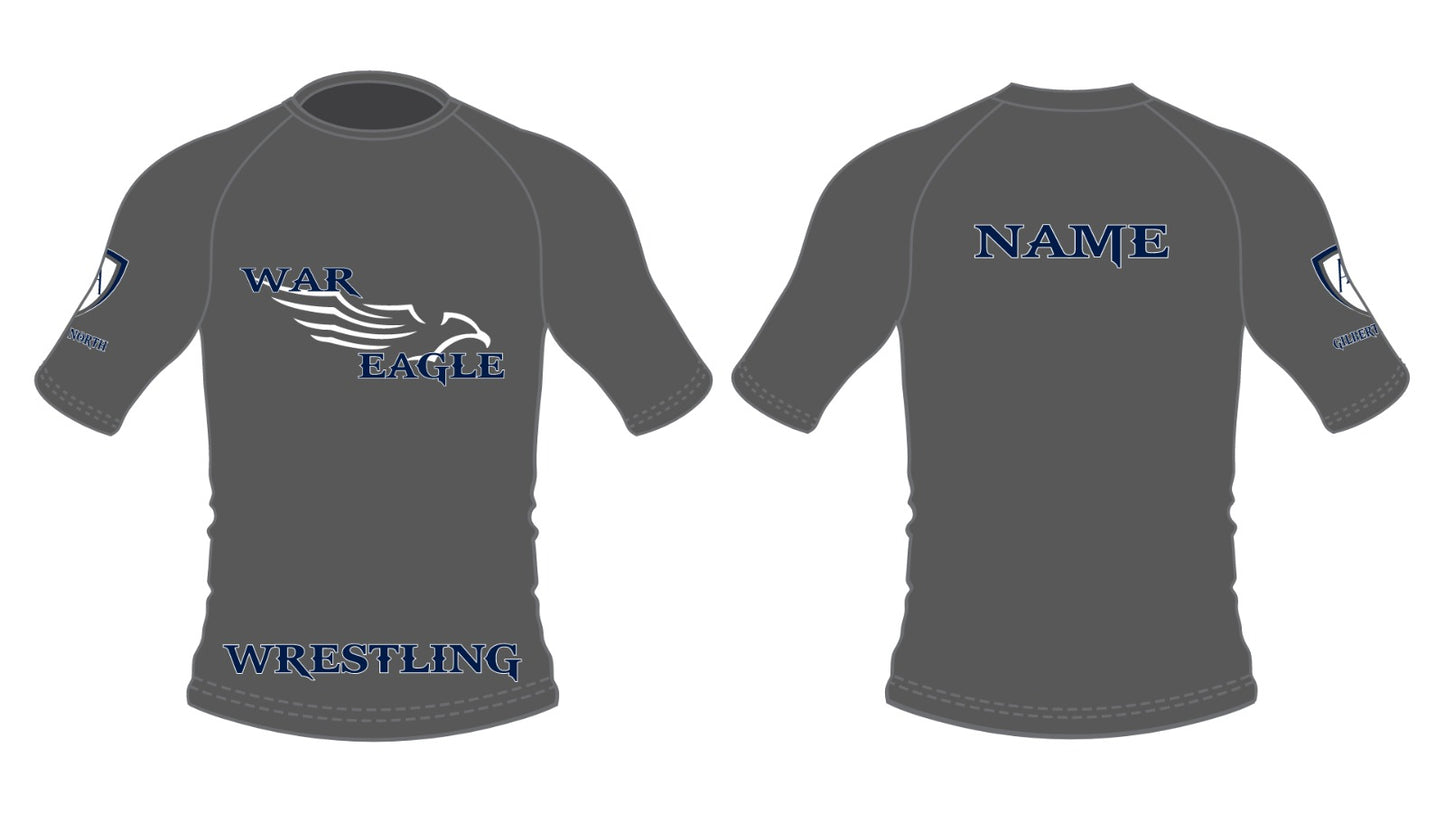 American Leadership Academy Gray Short Sleeve Compression Shirt