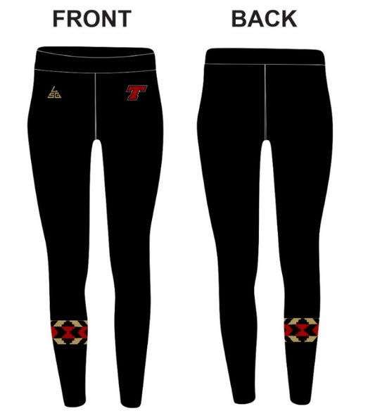 Tonganoxie Wrestling Black Leggings