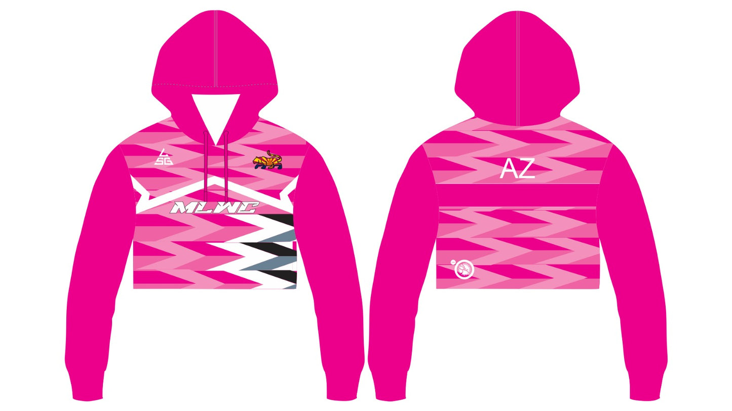 MLWC Wrestling Pink Crop Hoodie