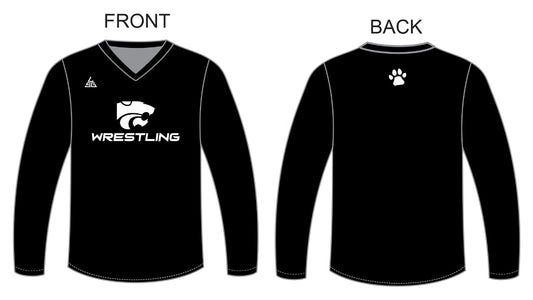 Mtn. Lion Power Wrestling Long Sleeve - DriFit V-Neck (Black)