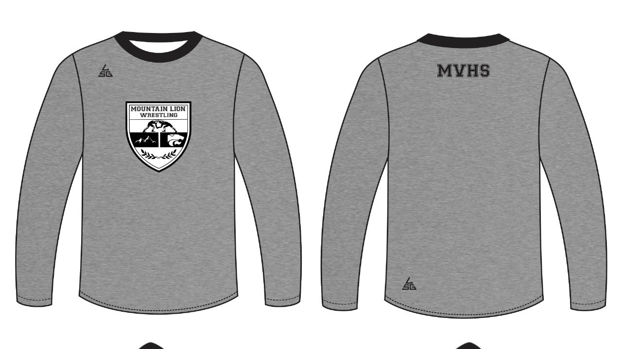 Mtn. Lion Wrestling Shield Long Sleeve - DriFit (Gray)