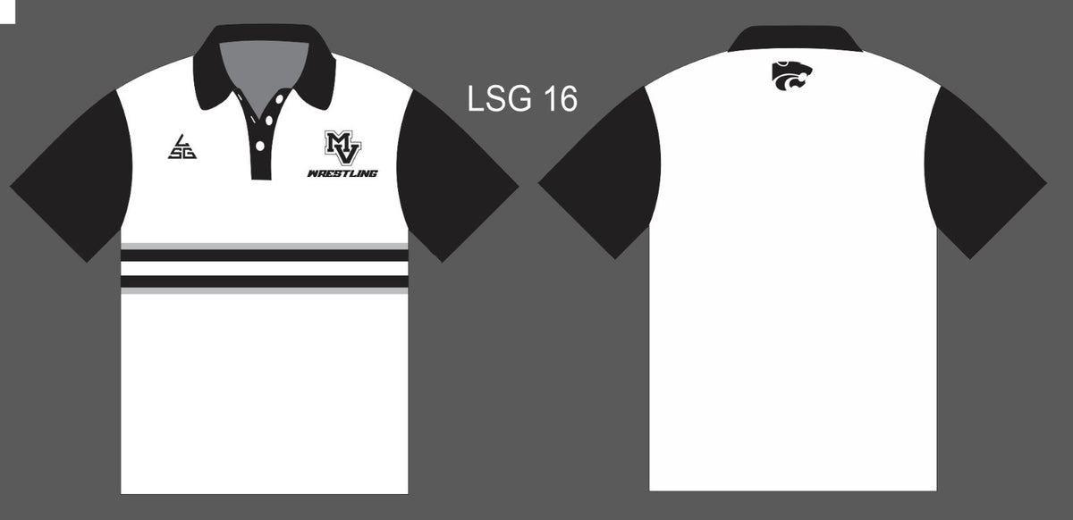 Mountain View Wrestling Polo Shirt - White