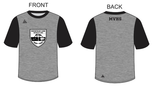 Mtn. Lion Wrestling Shield T-Shirt - Black Sleeves