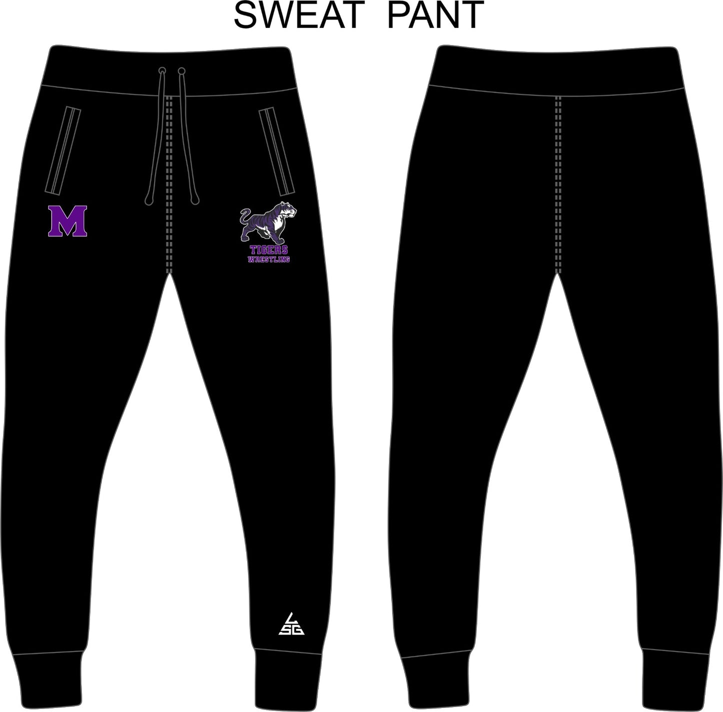 Tigers Wrestling Joggers - Black