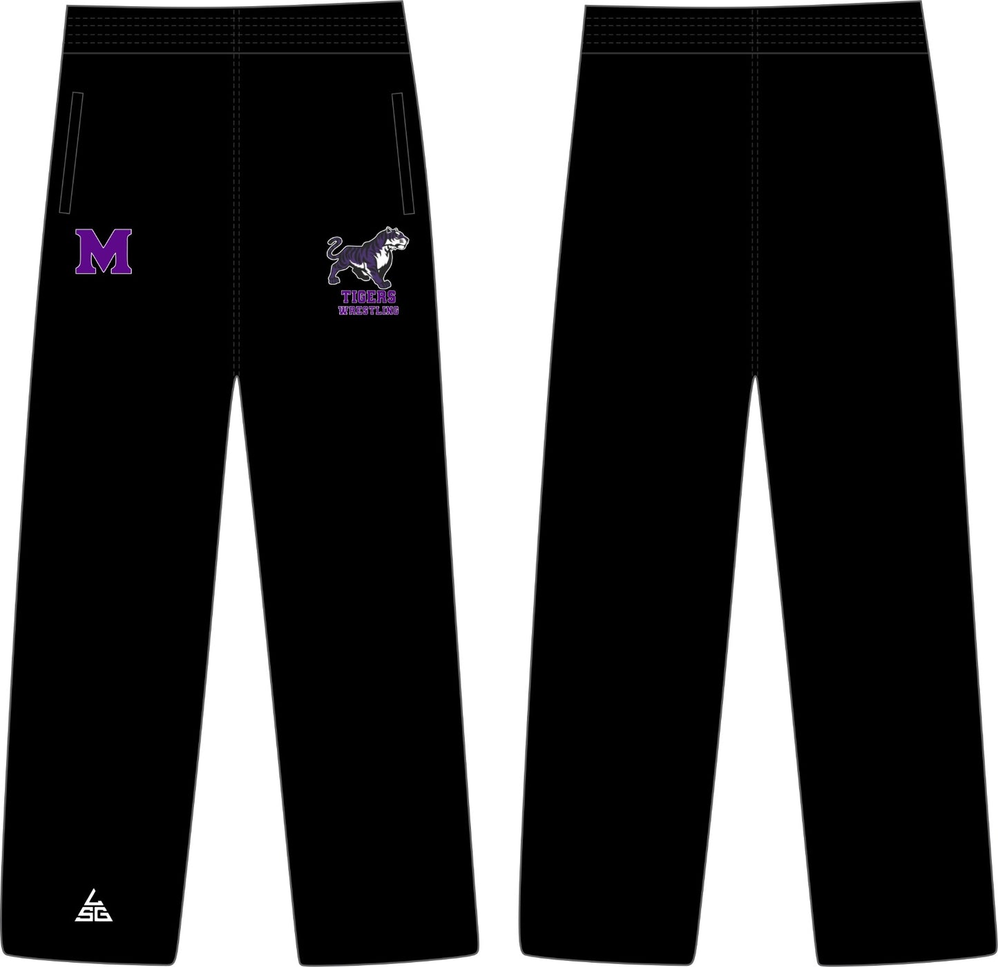 Tigers Wrestling Sweatpants - Black