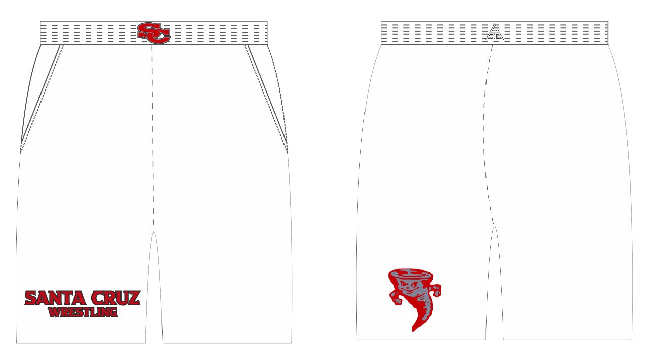 Santa Cruz Wrestling Mesh Shorts with Pockets - White