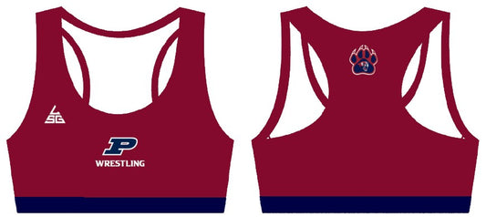 Perry Wrestling Sports Bra - Cardinal