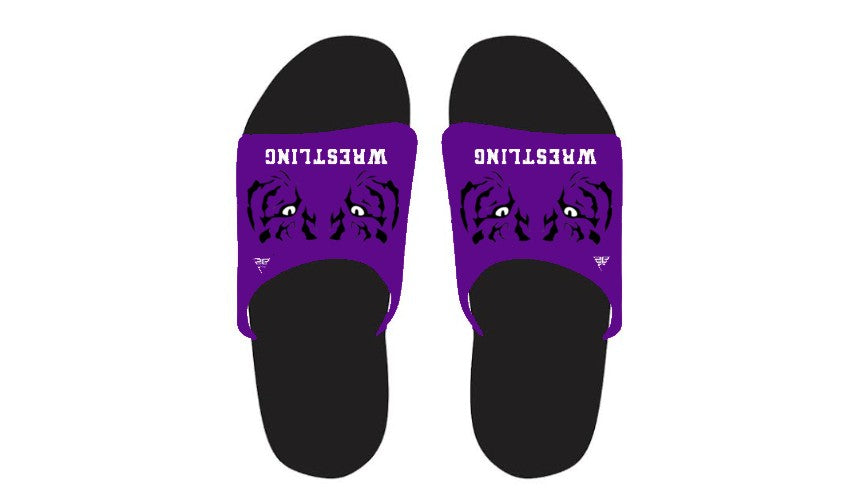 Tiger Wrestling Slides (Black & Purple)