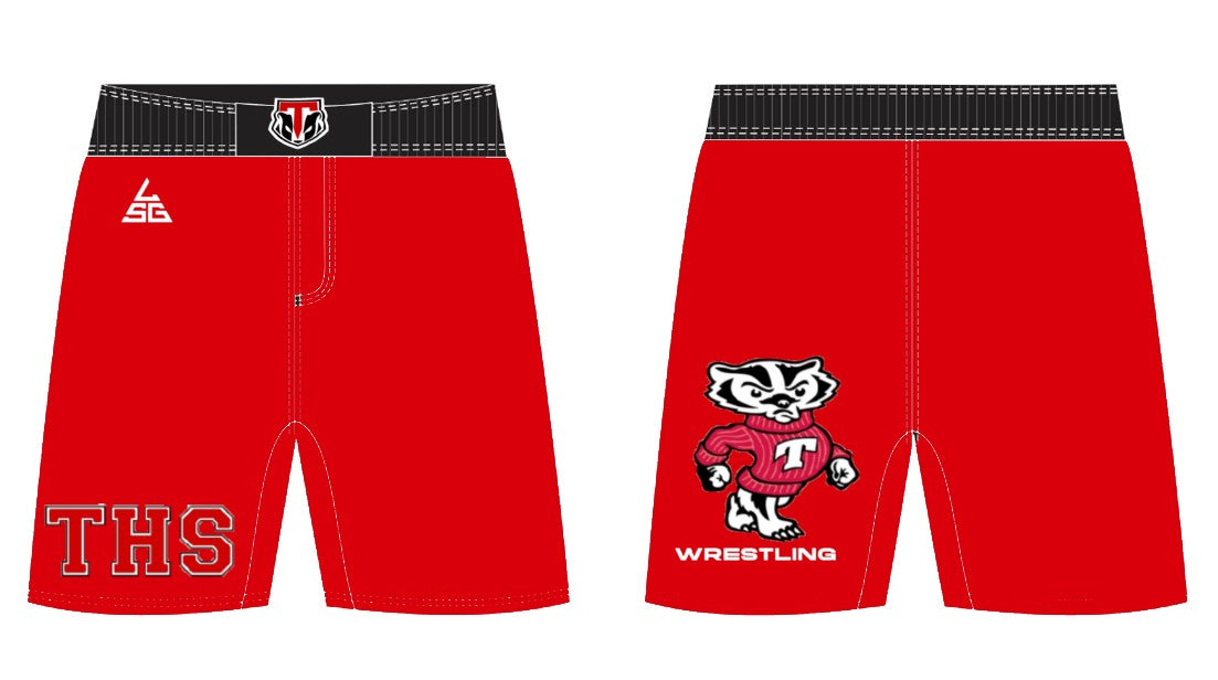 THS Wrestling Fight Shorts - Red