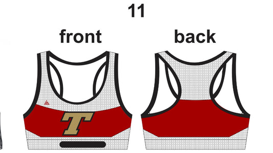 Lady Chieftains Sports Bra - White & Red