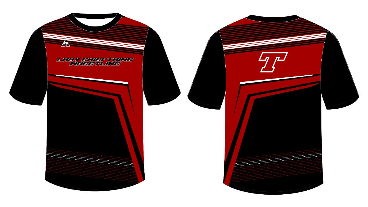 Lady Chieftains Wrestling Shirt - Red & Black