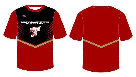 Lady Chieftains Wrestling Shirt - Red, Black, & Gold