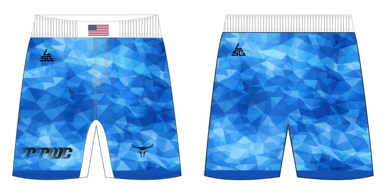 ToroTech Wrestling Club Blue Geo Fight Shorts