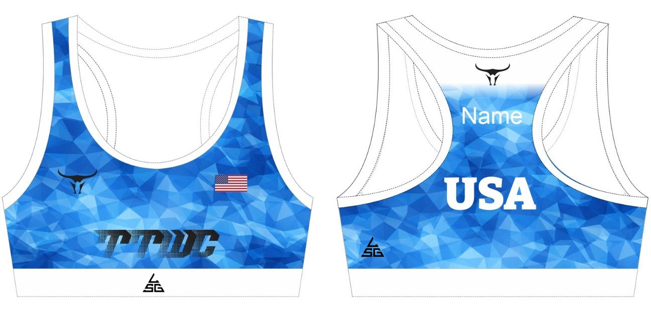TTWC Blue Geo Sports Bra