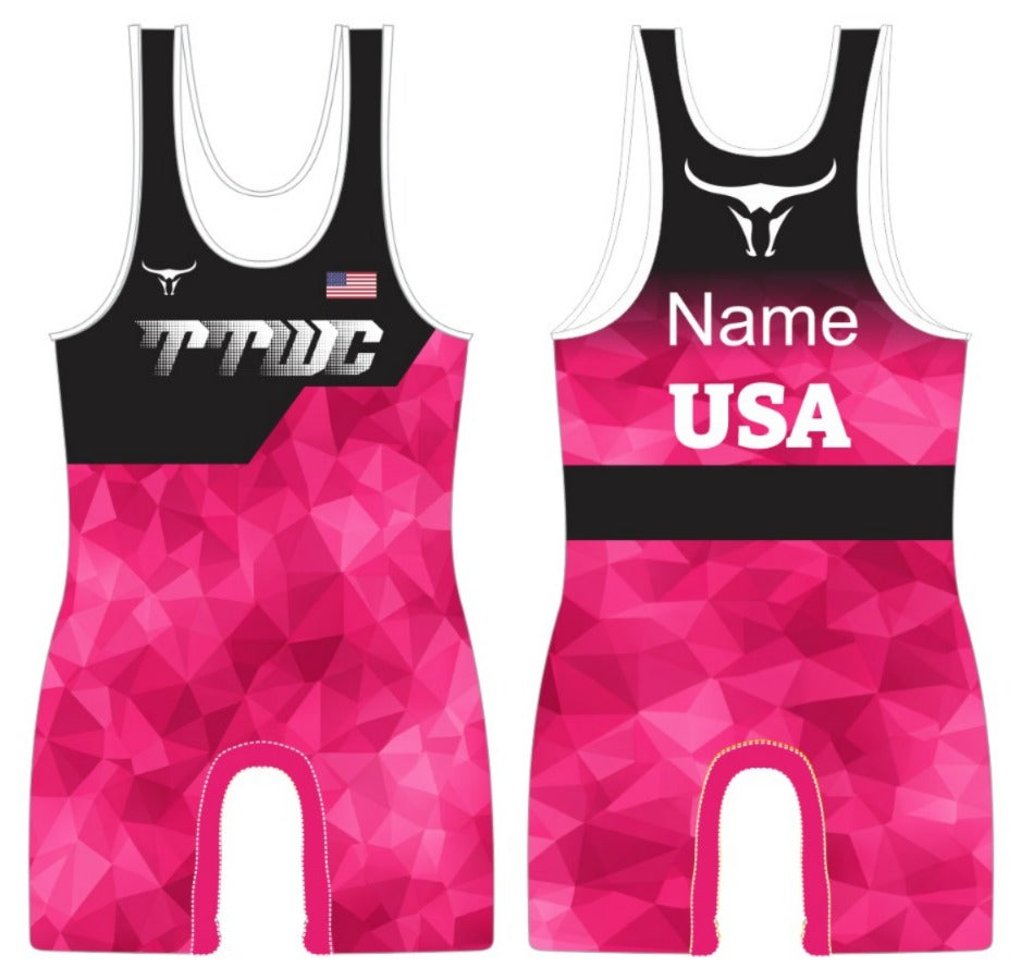 TTWC Wrestling Pink Geo Singlet - Male