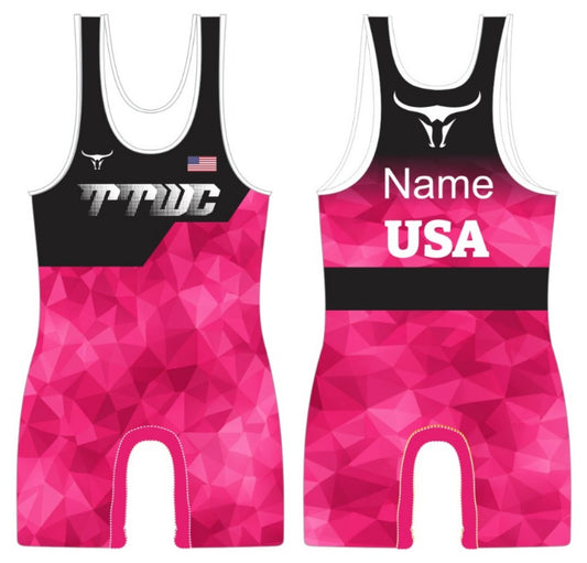 TTWC Wrestling Pink Geo Singlet - Female