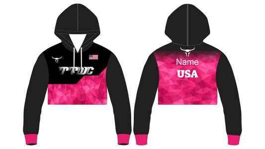 TTWC Pink Geo Crop Hoodie