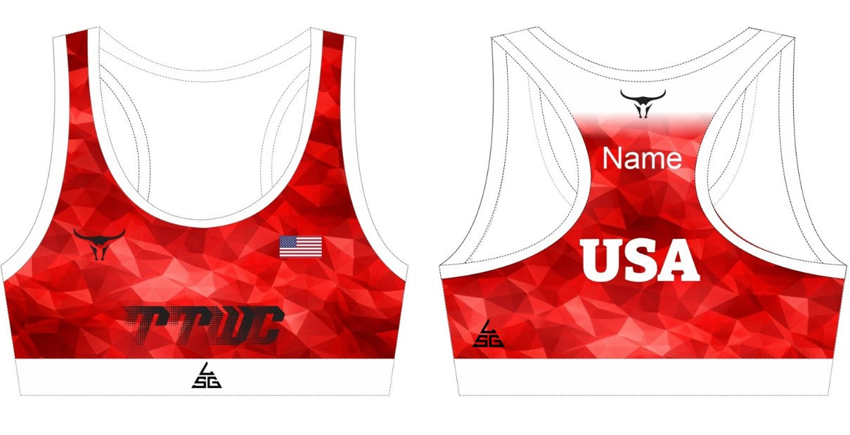 TTWC Red Geo Sports Bra