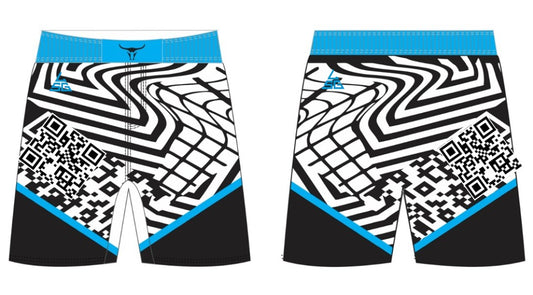 ToroTech Wrestling Club Blue Glitch Fight Shorts