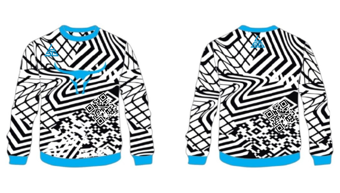 TTWC Blue Glitch Crew-Neck Sweatshirt