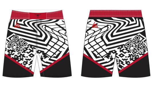 ToroTech Wrestling Club Red Glitch Fight Shorts