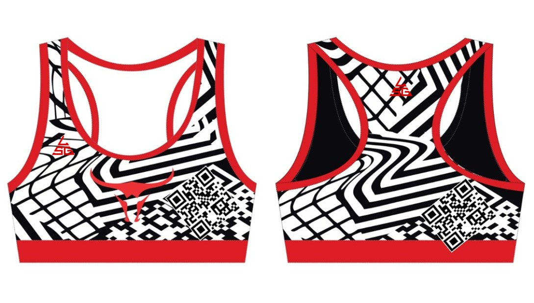TTWC Red Glitch Sports Bra